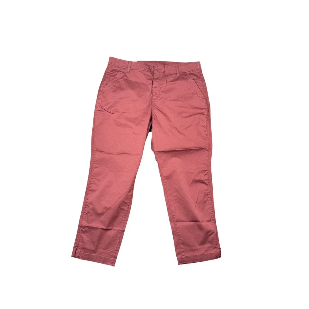 Eddie Bauer Womens Size 18‎ Cropped Chino Pants Casual Crop Red Pink